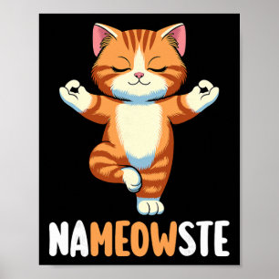 Poster Yoga Chat Nameowste Méditation Zen Chatons Namaste