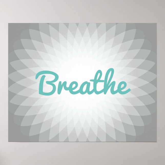 Poster Yoga et méditation "Respire" Esprit (Devant)