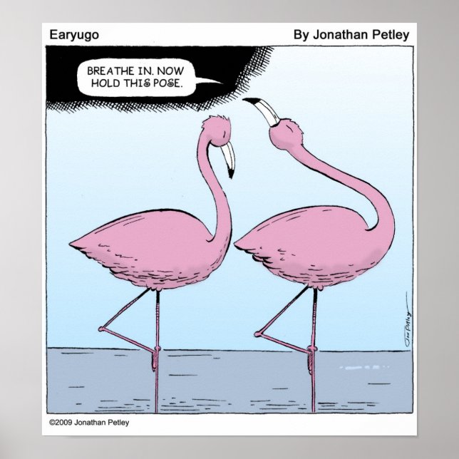 Poster yoga flamingo (Devant)