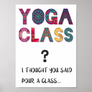 Poster Yoga Funny Humour Namaste Fun and Laughts Citation