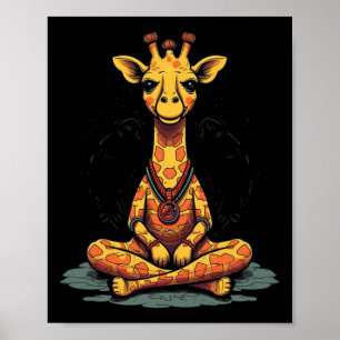 Poster Yoga Girafe Méditation Pleine Conscience Zen Namas