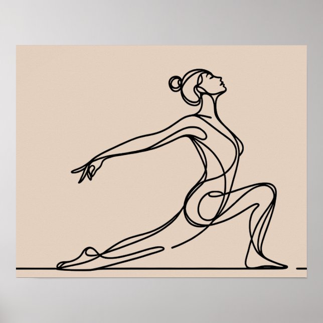 Poster Yoga Girl minimaliste - Art en ligne (Devant)