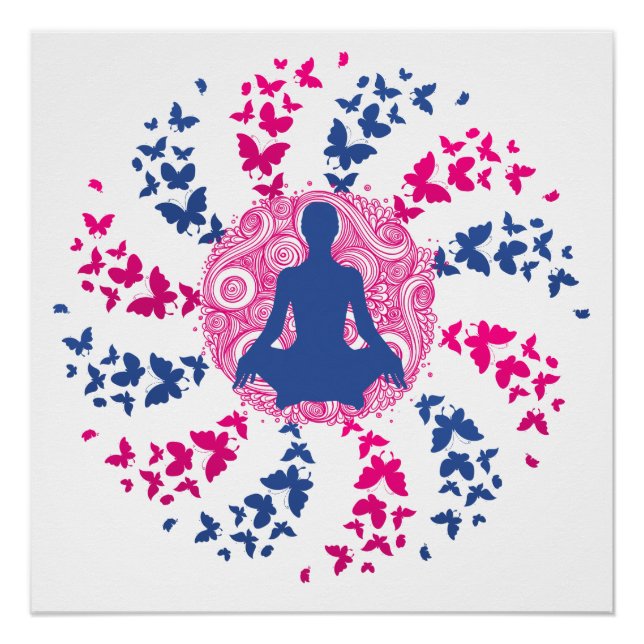 Poster yoga méditation énergie positive tranquillité d'es (Devant)
