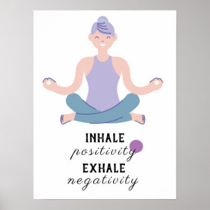 Poster yoga mignon citations typographie de motivation
