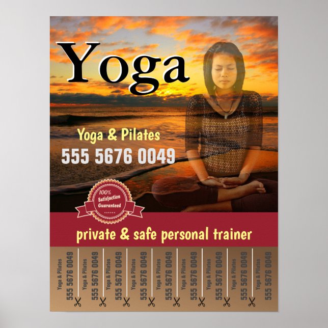 Poster Yoga Pilates Fitness Trainer Small Business Flyer (Devant)
