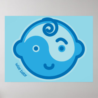 Poster Yoga Speak Baby : Blue Chakra Wise Baby Print