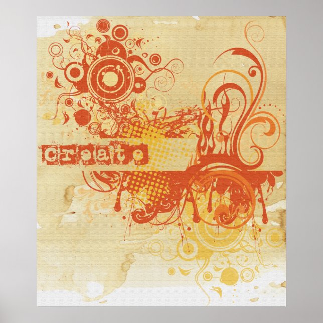 Poster Yoga Speak : Orange Creative Chakra (Devant)