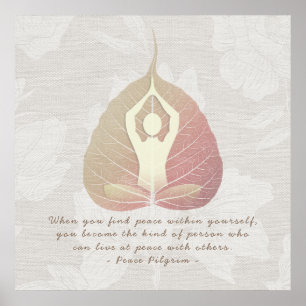 Poster Yoga Studio Instructeur Méditation Pose Bodhi Leaf