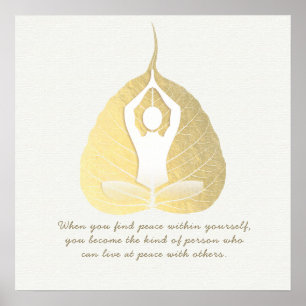 Poster Yoga Studio Instructeur Méditation Pose Bodhi Leaf