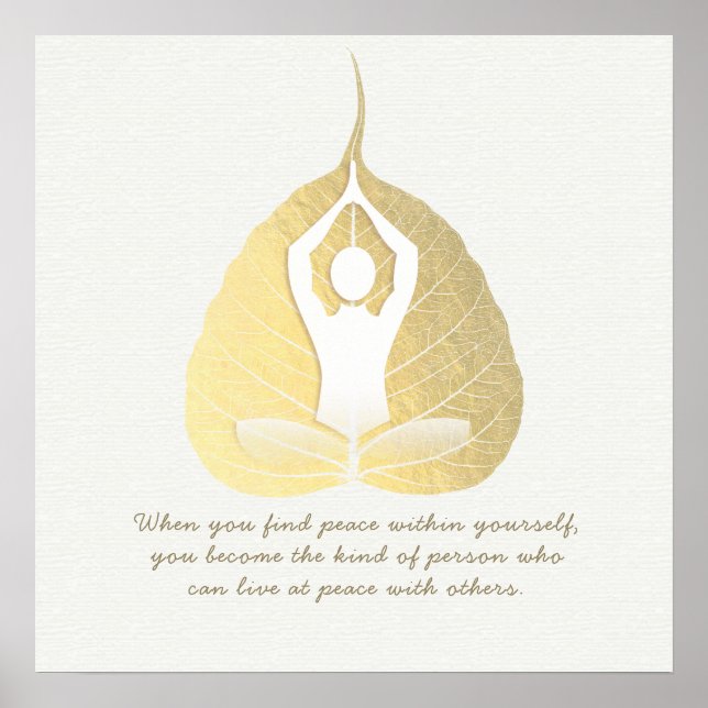 Poster Yoga Studio Instructeur Méditation Pose Bodhi Leaf (Devant)
