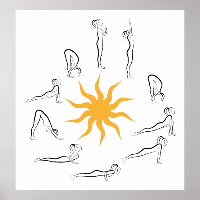 Poster yoga sun salun (Devant)