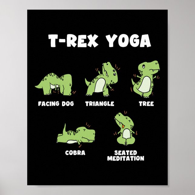 Poster Yoga T-rex  (Devant)