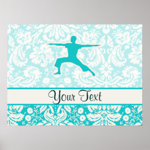 Poster Yoga turquoise