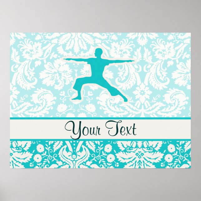 Poster Yoga turquoise (Devant)