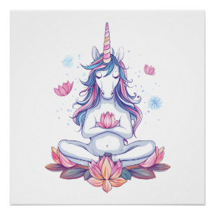 Poster Yoga Zen Licorne (1)