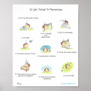 Poster Yogi Ladybug "10 Zen Things To Remember" PRINT