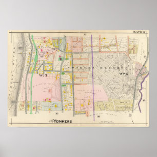 Poster Yonkers NY Map Atlas