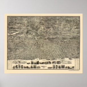 Poster Yonkers, NY Panoramic Map - 1899
