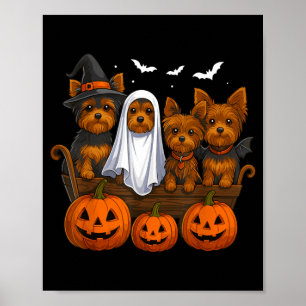 Poster Yorkie Halloween drôle Yorkshire Terrier Chien Tou