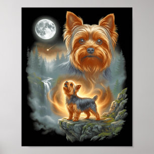Poster Yorkie hurlant à la lune mème de chien drôle vinta