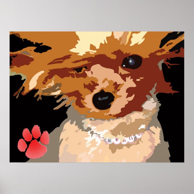 Poster Yorkie Supermodel (Devant)