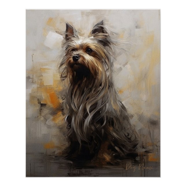 Poster Yorkshire Terrier Chien au vent 001 - Yacobsen D (Devant)
