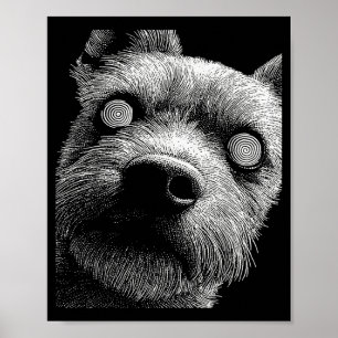 Poster Yorkshire Terrier Hypnotique Yeux Impairs Weirdcor