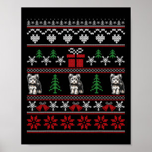Poster Yorkshire Terrier Noël Famille moche Noël