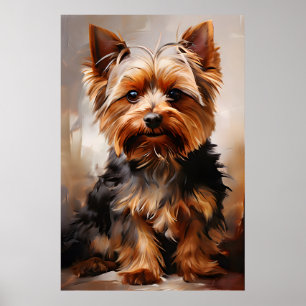 Poster Yorkshire Terrier Realisme Art Portrait