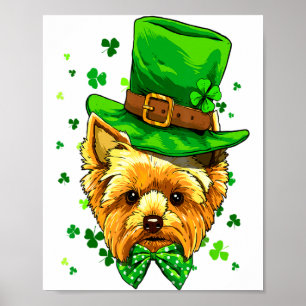 Poster Yorkshire Terrier Saint-Patrick Lutin de Shamrock 