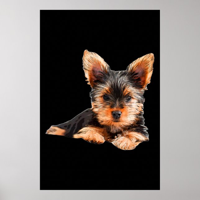 Poster Yorkshire terrier Yorkie Chien chiot (Devant)