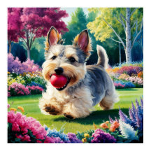 Yorshire Terrier Chiot Jouant dans le parc