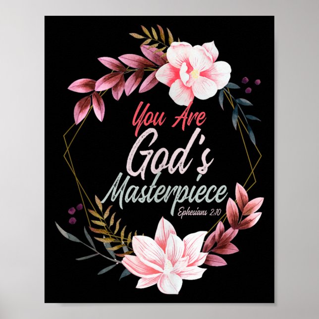 Poster You Are Gods Masterpiece Ephesians 2_10 Prayer Bib (Devant)