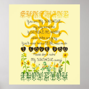 Poster You are my sunshine.