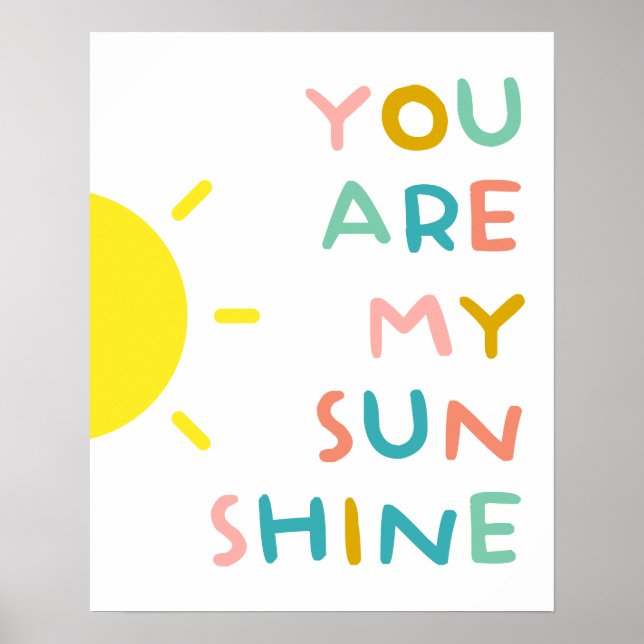 Poster You Are My Sunshine Pastels (Devant)