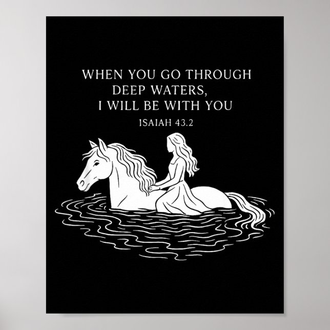 Poster You Go Through Deep Waters I Will Be With You Hors (Devant)