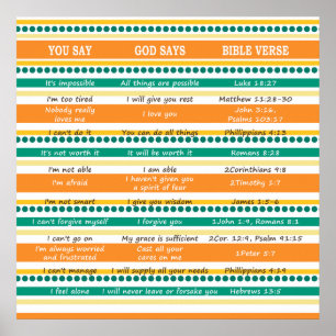 Poster YOU SAY GOD SAYS - Optimism and Hope Scriptures