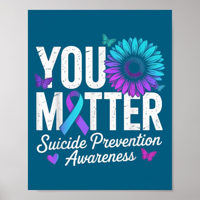 Poster You Suicide Prevention Awareness Teal &amp; Purple (Devant)