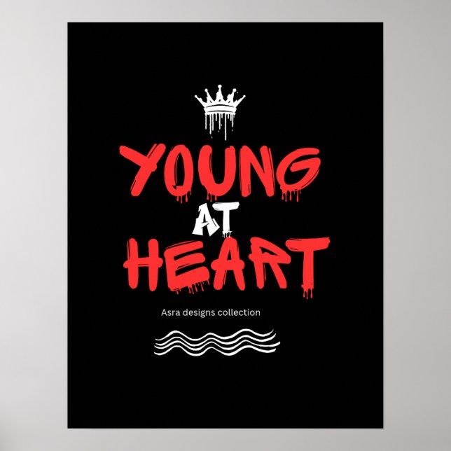 Poster Young at Heart – Timeless Positive Mindset WallArt (Devant)