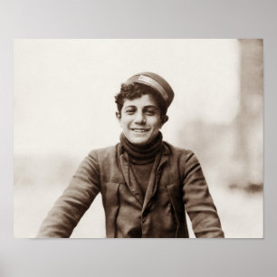 Poster Young Bike Messenger - 1912 - Lewis Hine