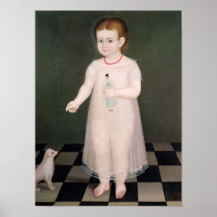 Poster Young Girl with a Doll, 1838