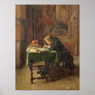 Poster Young Man Writing, 1852