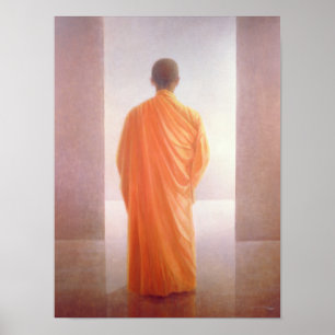 Poster Young Monk back view Vietnam