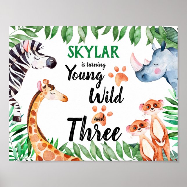 Poster Young Wild et Three Safari Animal 3ème anniversair (Devant)