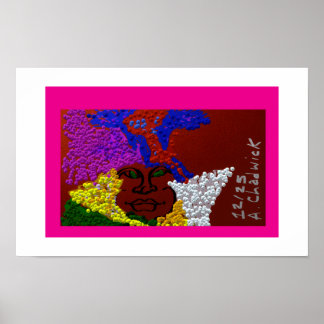 Poster Young Woman in the Flower Mist