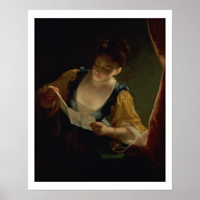 Poster Young Woman Reading a Letter (Devant)