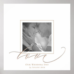 Poster Your Photo Love Script Wedding Day Signature