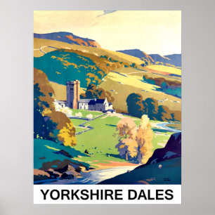 Poster Yourkshire Dales paysage, voyage vintage