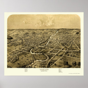 Poster Ypsilanti, MI Panoramic Map - 1868