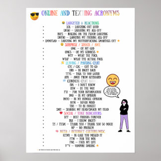 Poster YSKTBN 1: Online and Texting Acronyms